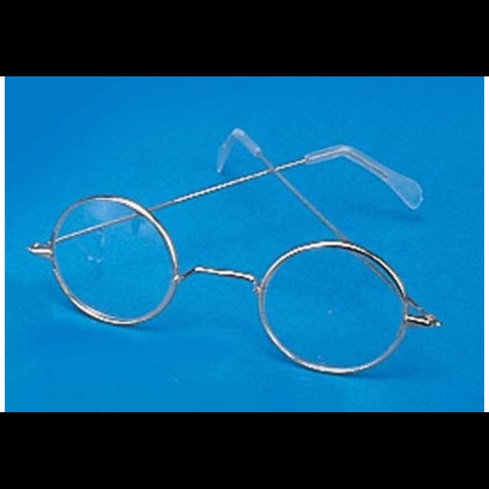 Round Gold Metal Frame Granny Santa Glasses New - Picture 1 of 1